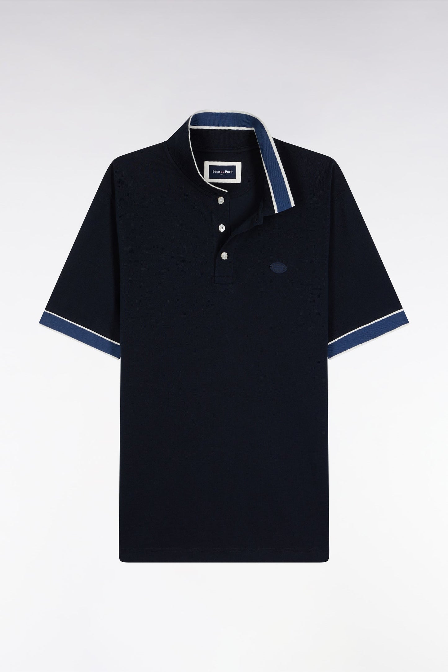 Polo manches courtes en coton marine coupe ample