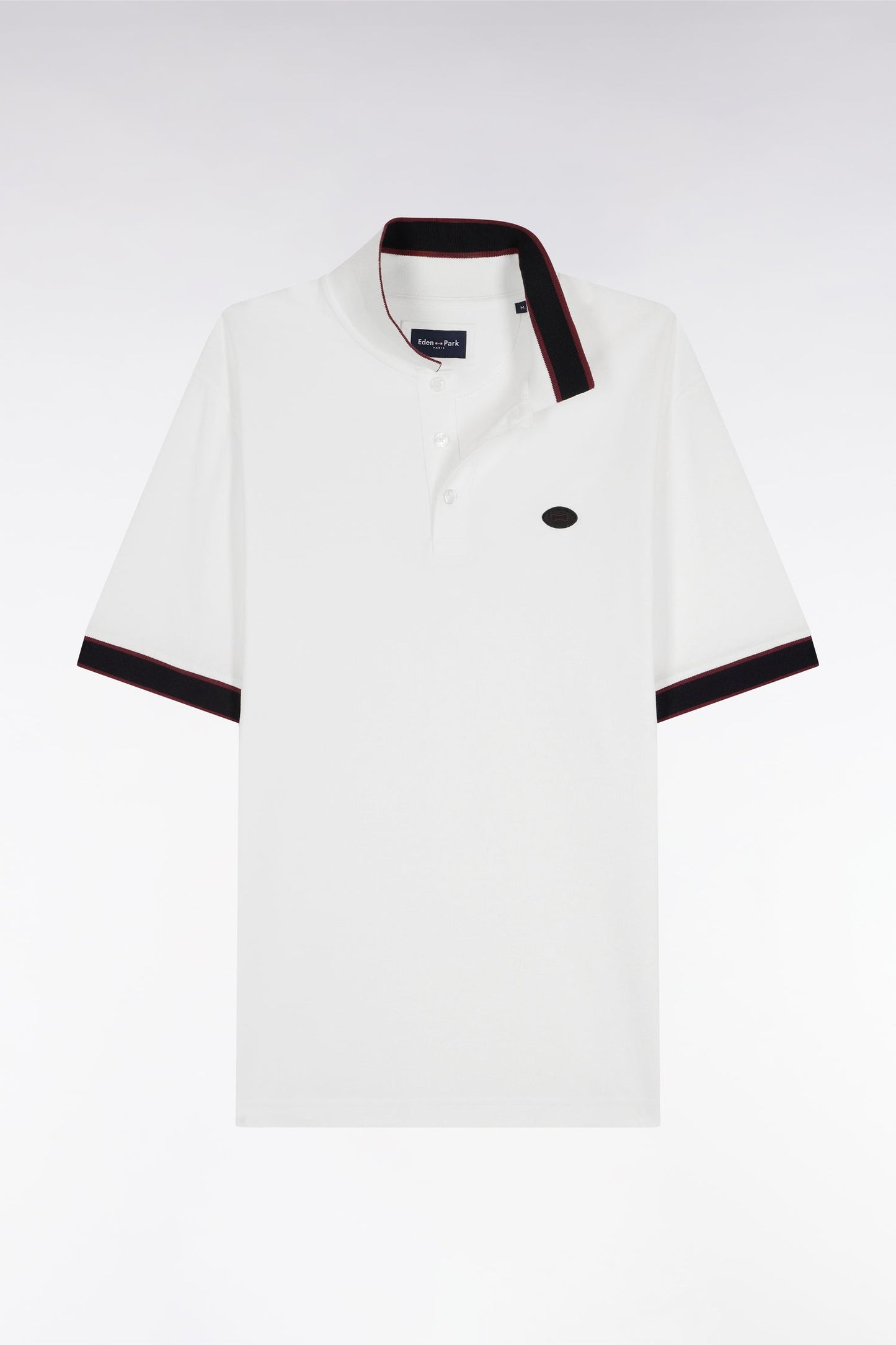Polo manches courtes en coton blanc coupe ample