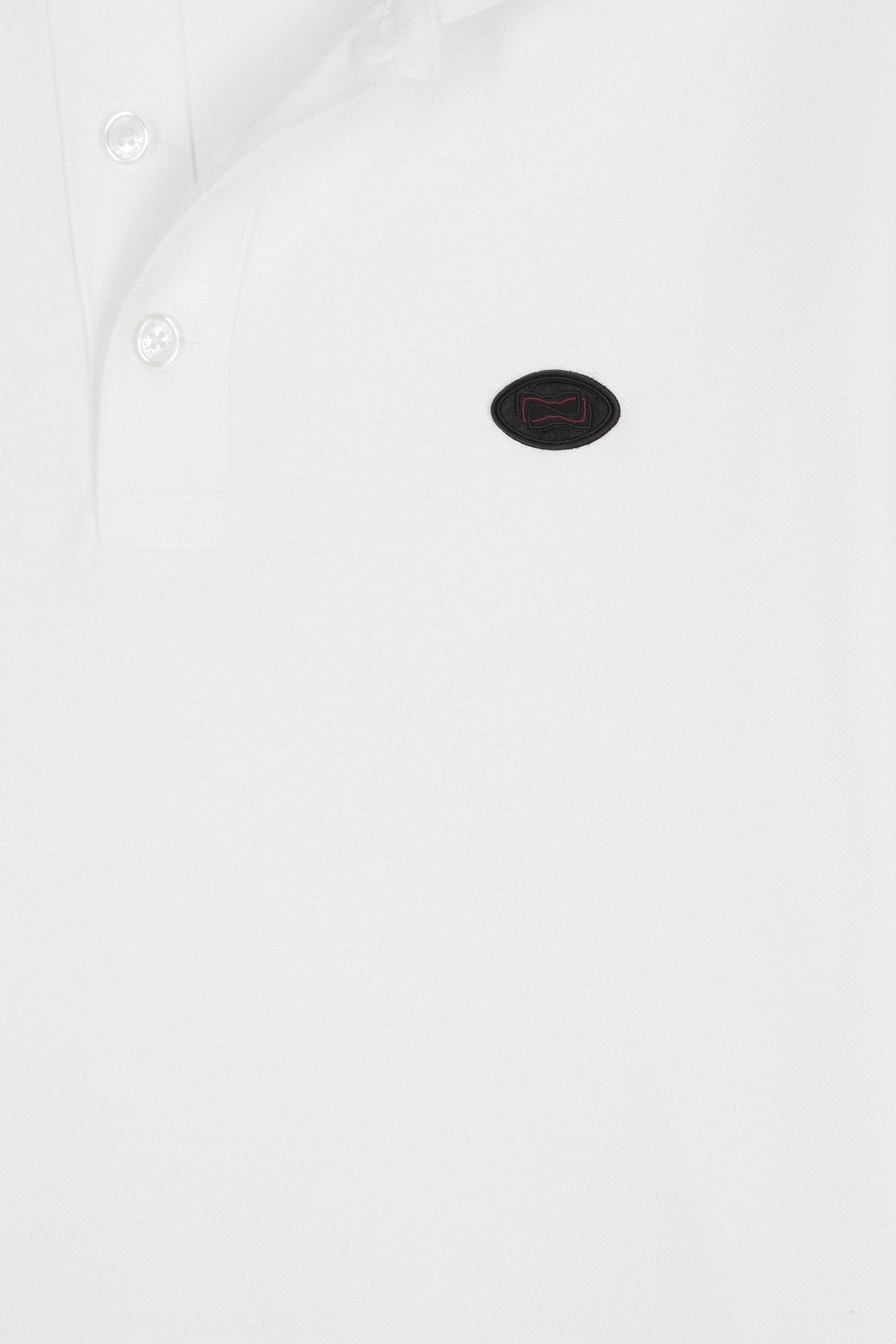 Polo manches courtes en coton blanc coupe ample