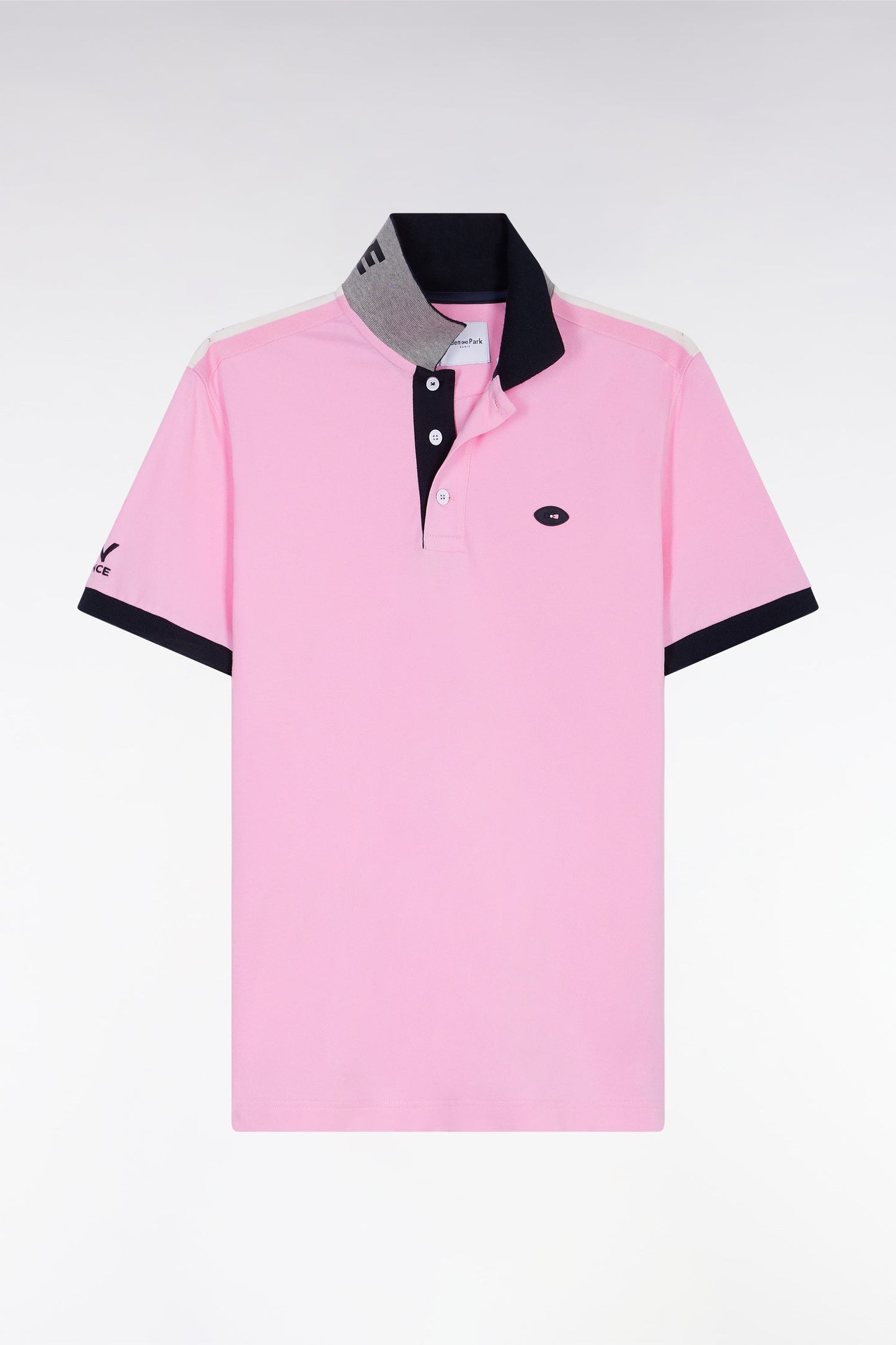 Polo XV de France manches courtes en coton rose coupe droite