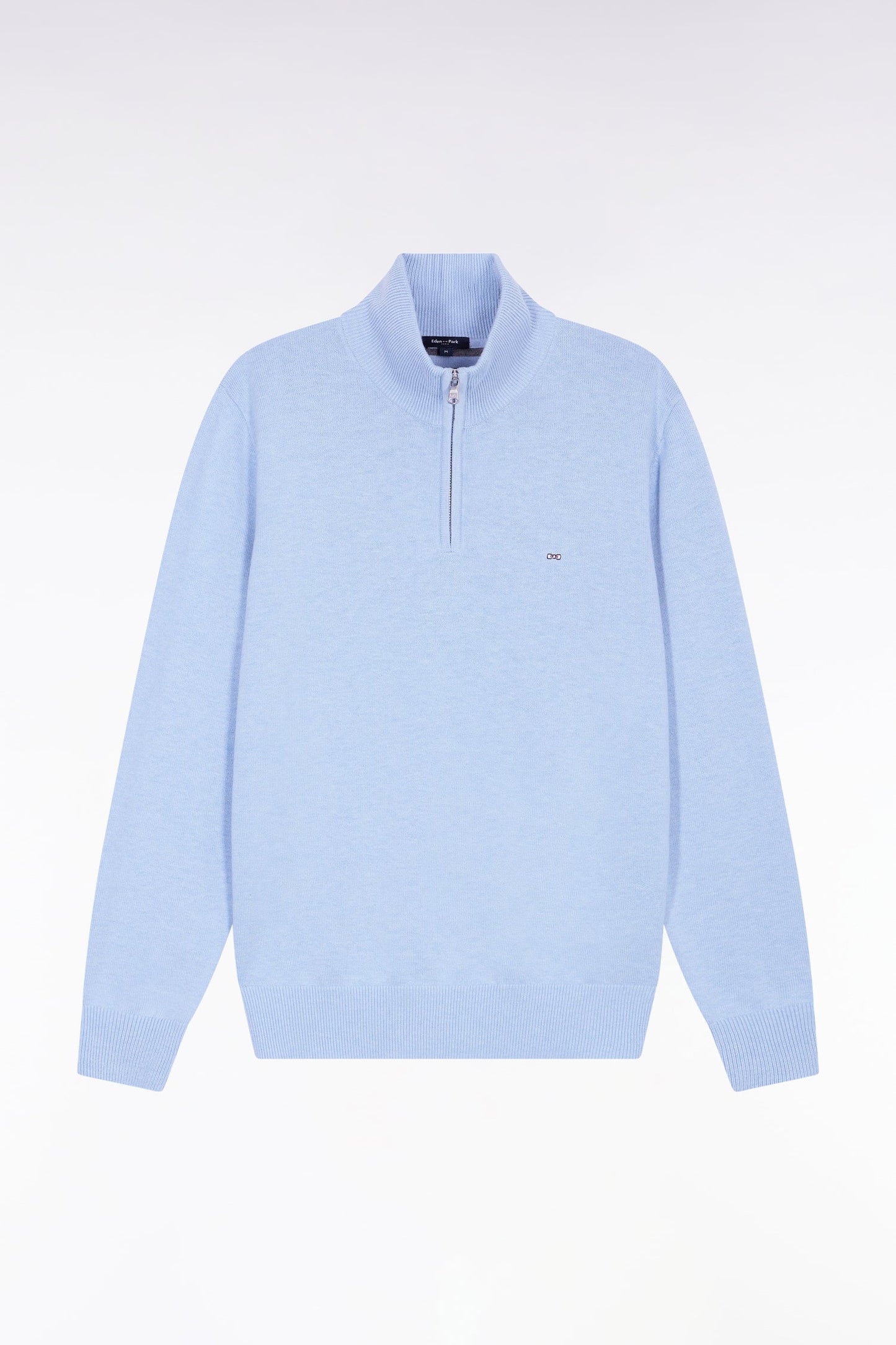 Pull col camionneur en laine et coton marine