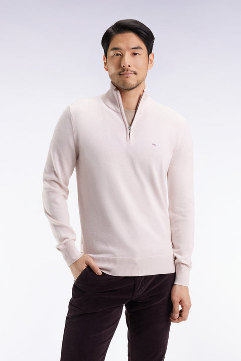 Pull col camionneur en laine et coton écru - Image 1