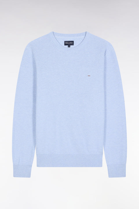 Pull col rond en coton nid d'abeille ciel - Image 2