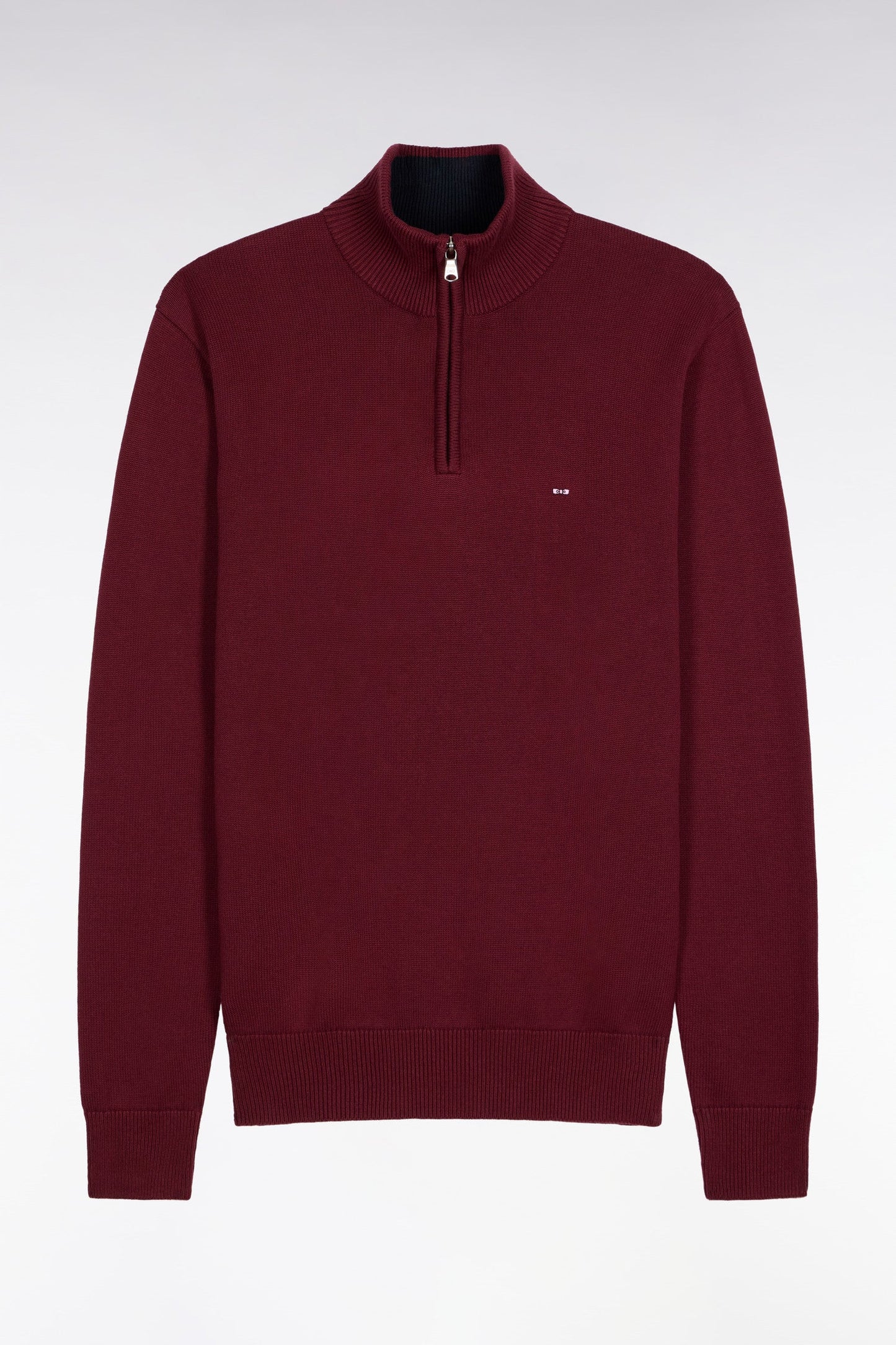Pull col camionneur en coton épais bordeaux