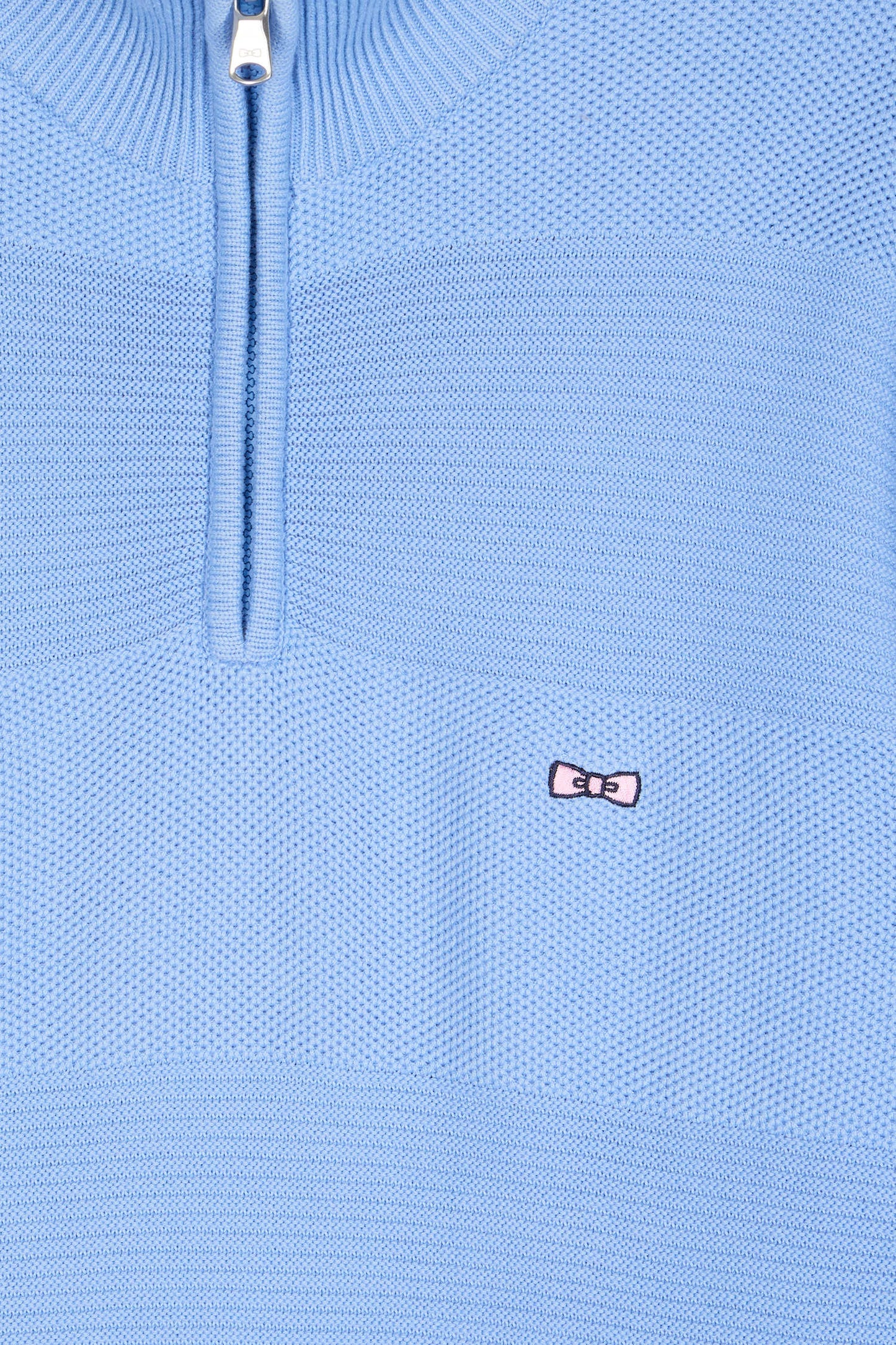 Pull col camionneur en coton ciel effet de rayure