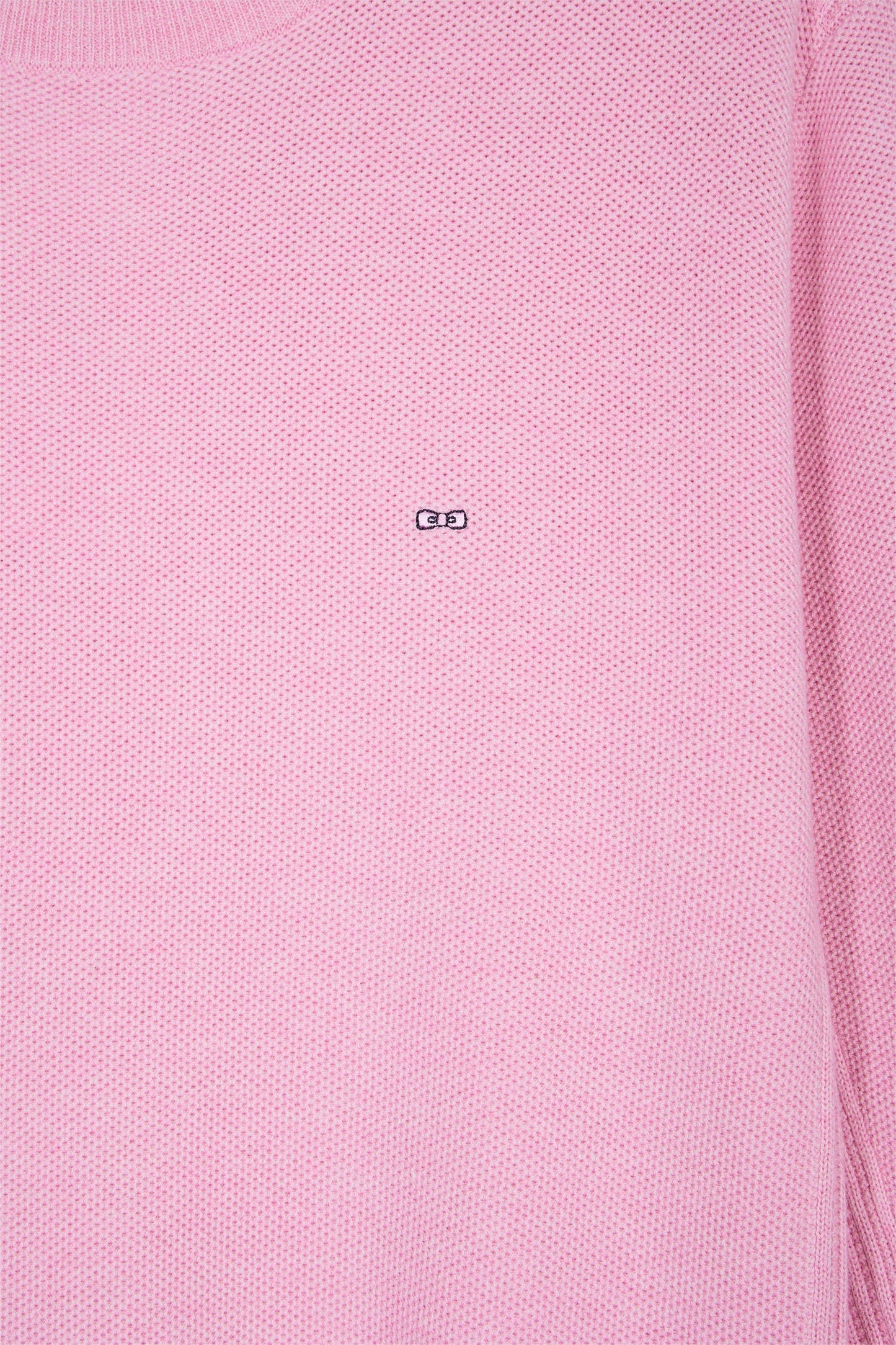 Pull col rond en coton nid d'abeille rose