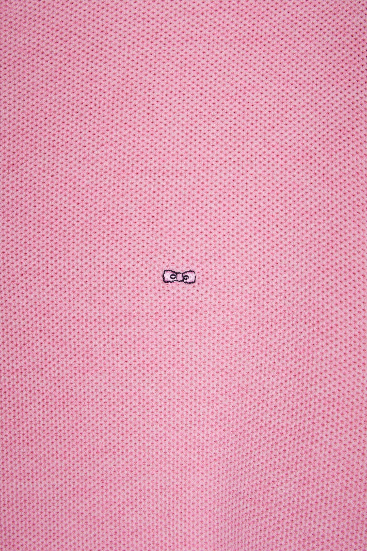Pull col camionneur en coton nid d'abeille rose