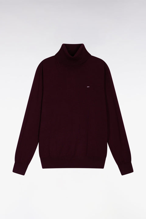 Pull col roulé en laine mérinos bordeaux - Image 2