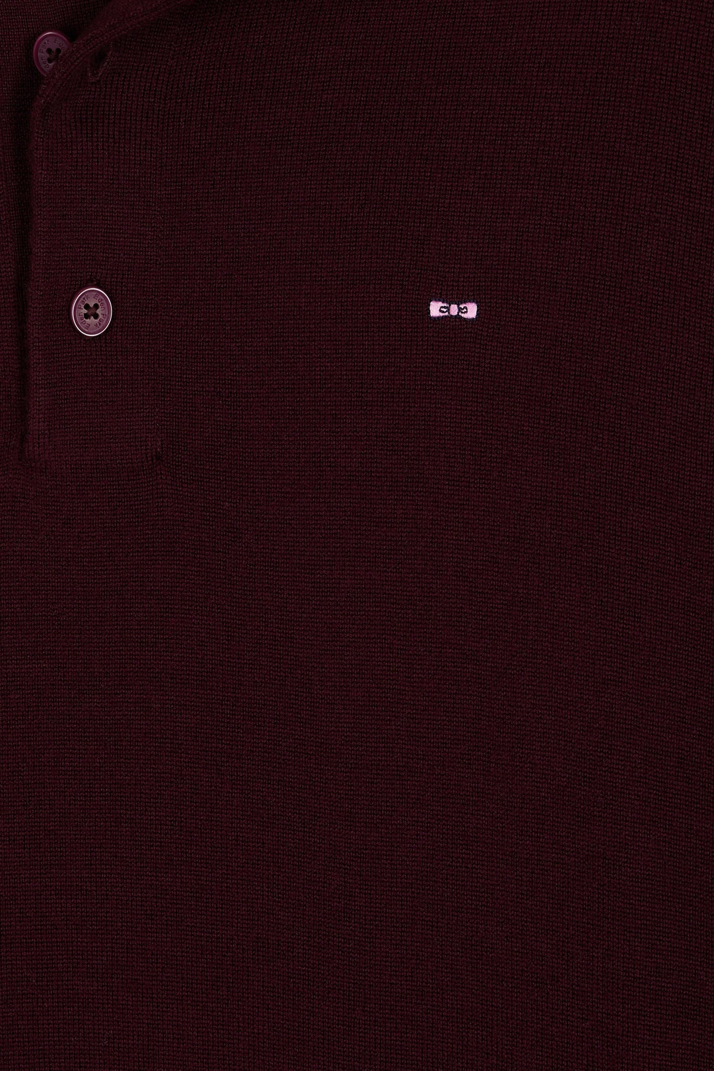 Pull col maillot en laine mérinos bordeaux