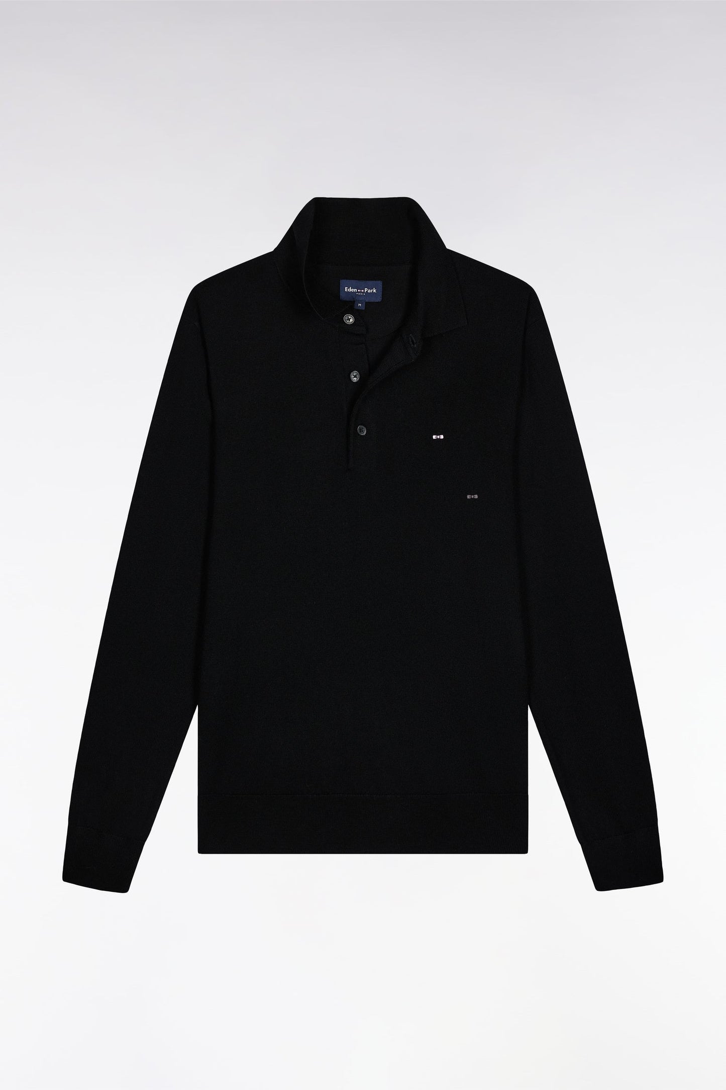 Pull col maillot en laine mérinos noir