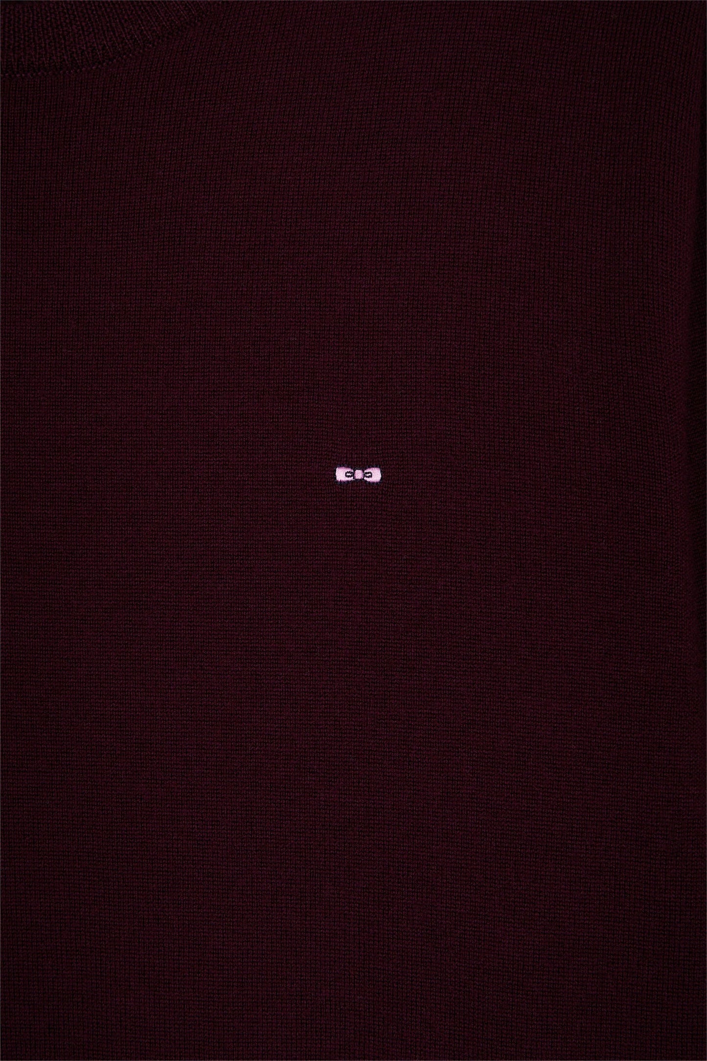 Pull col rond en laine mérinos bordeaux