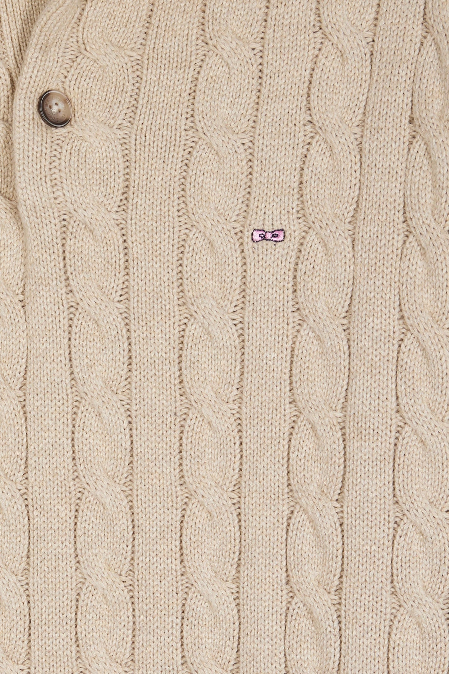 Pull col maillot en coton torsadé beige