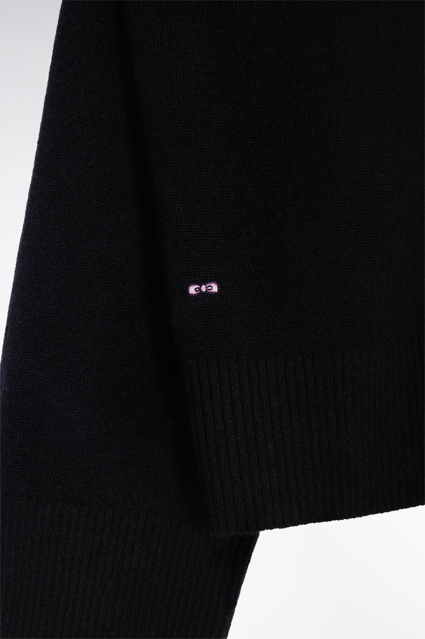 Pull à col roulé en laine et cachemire noir coupe Relaxed