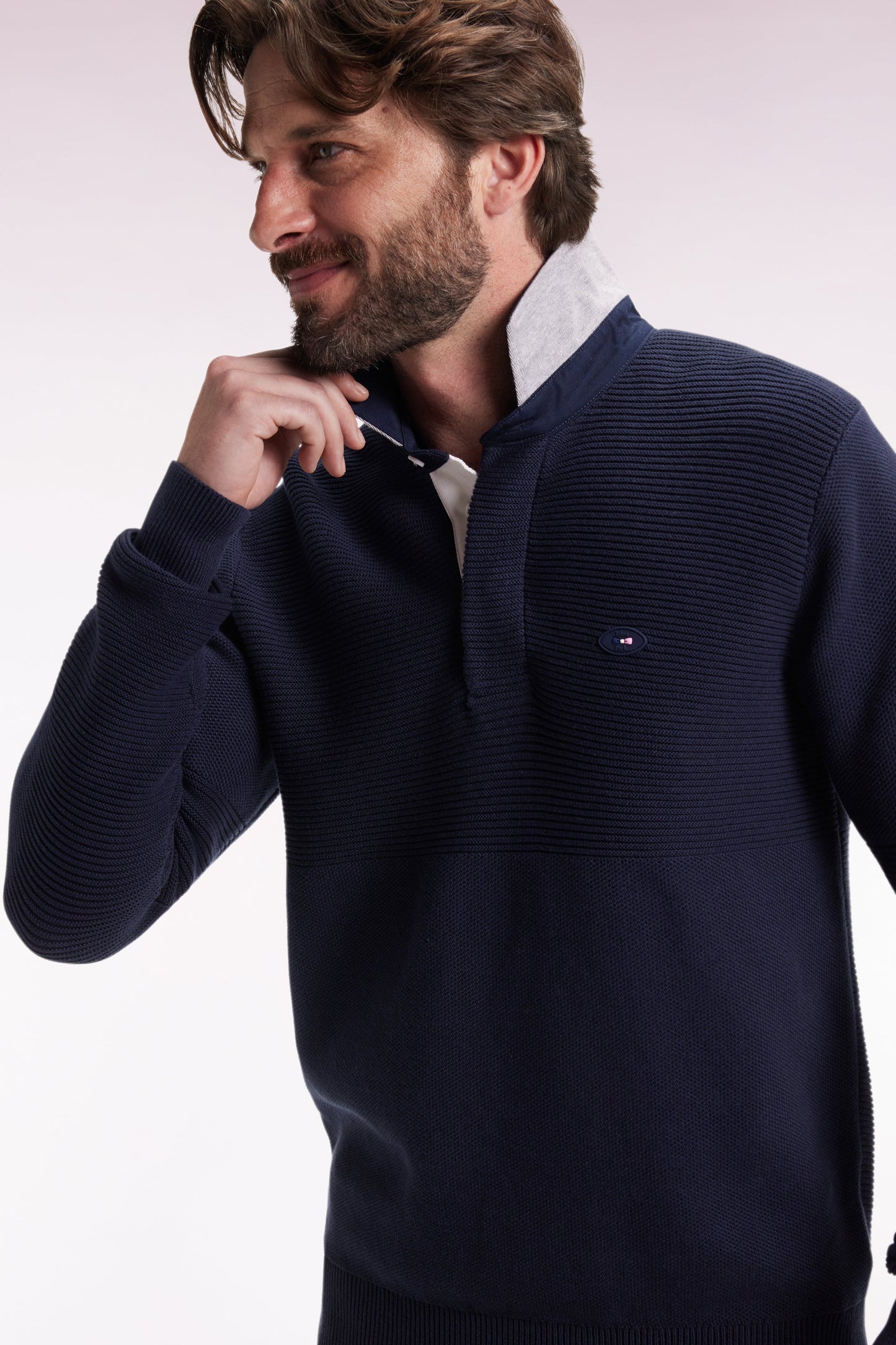 Pull en coton marine