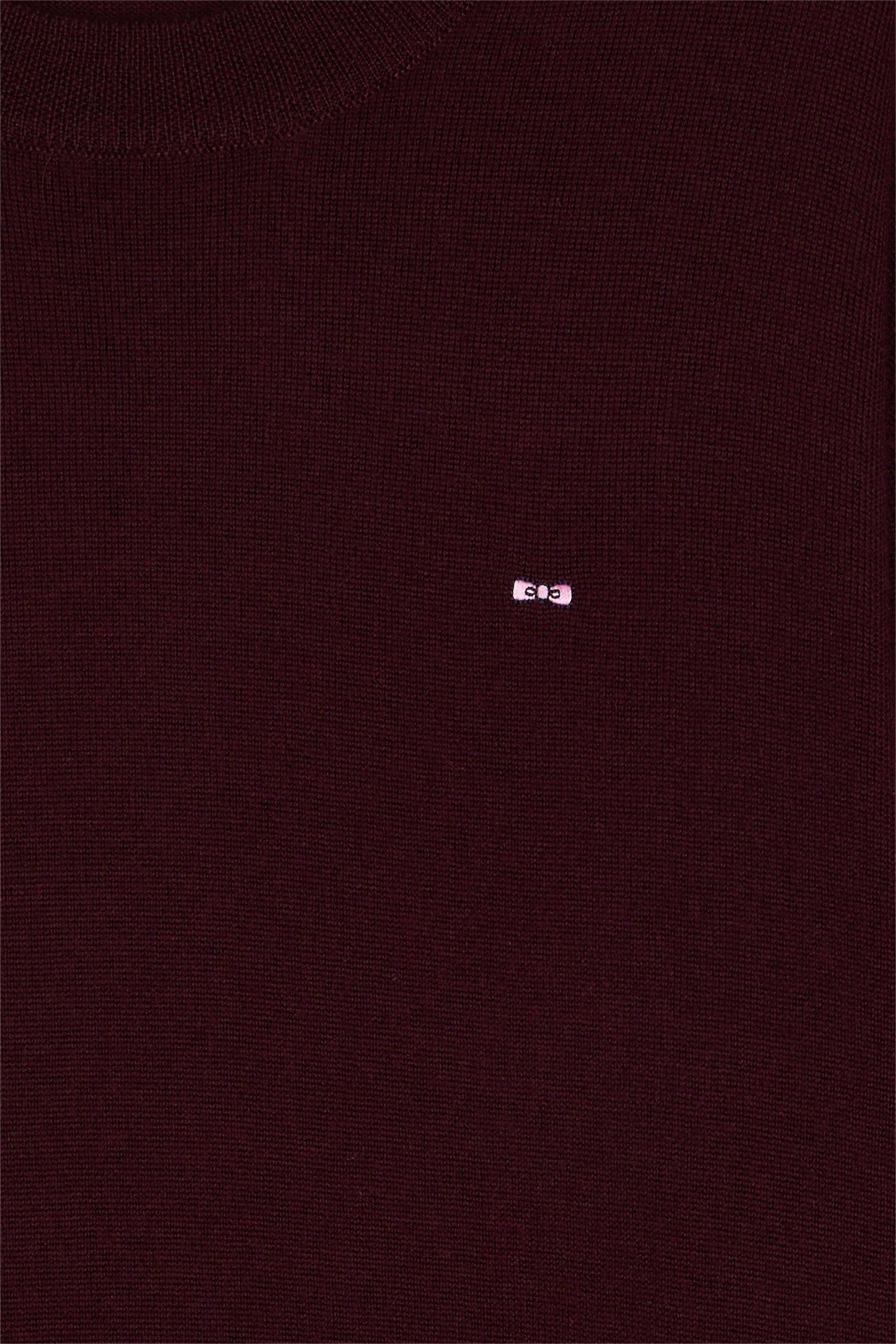 Robe en laine mérinos bordeaux à col rond