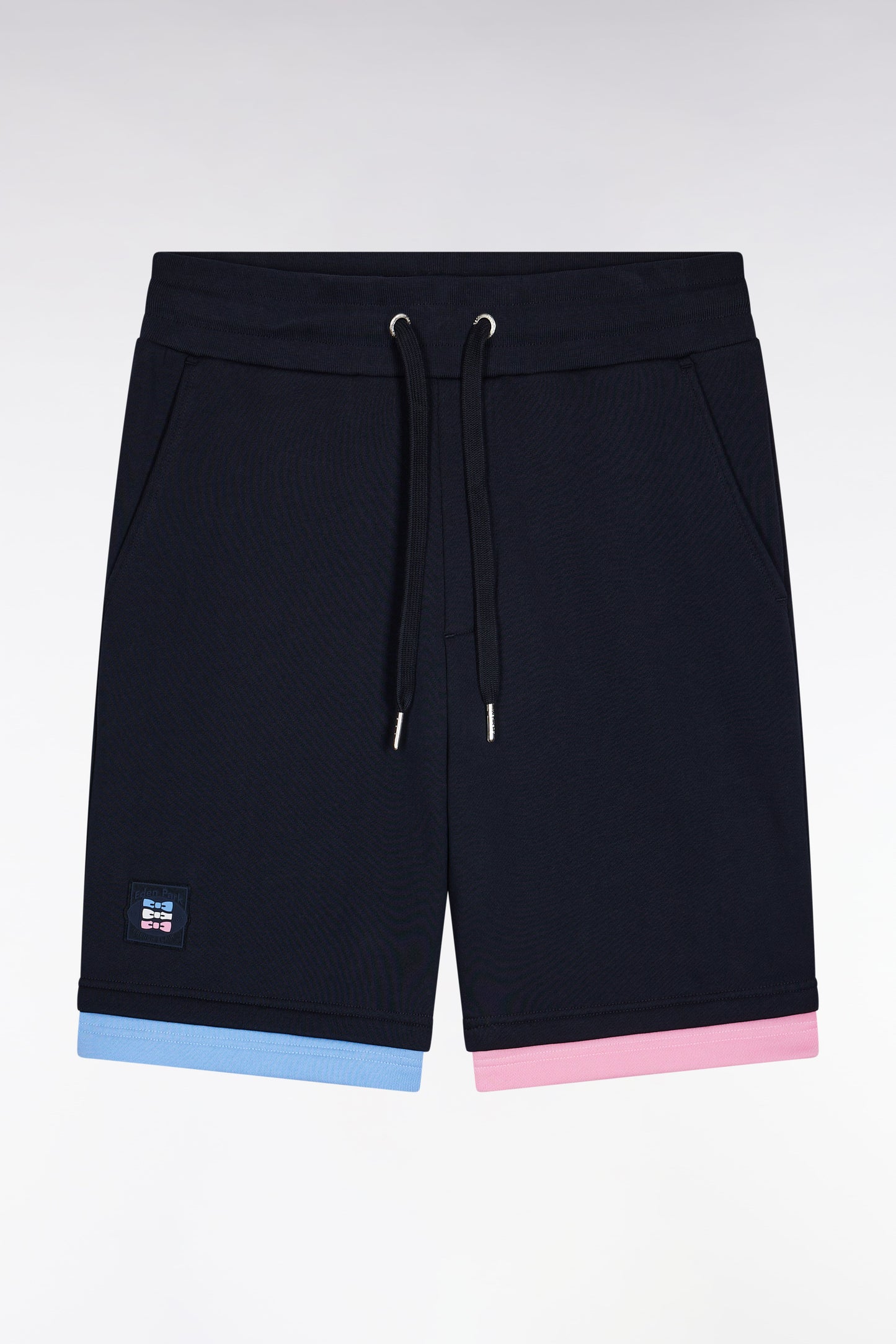 Short en molleton coton marine coupe ample