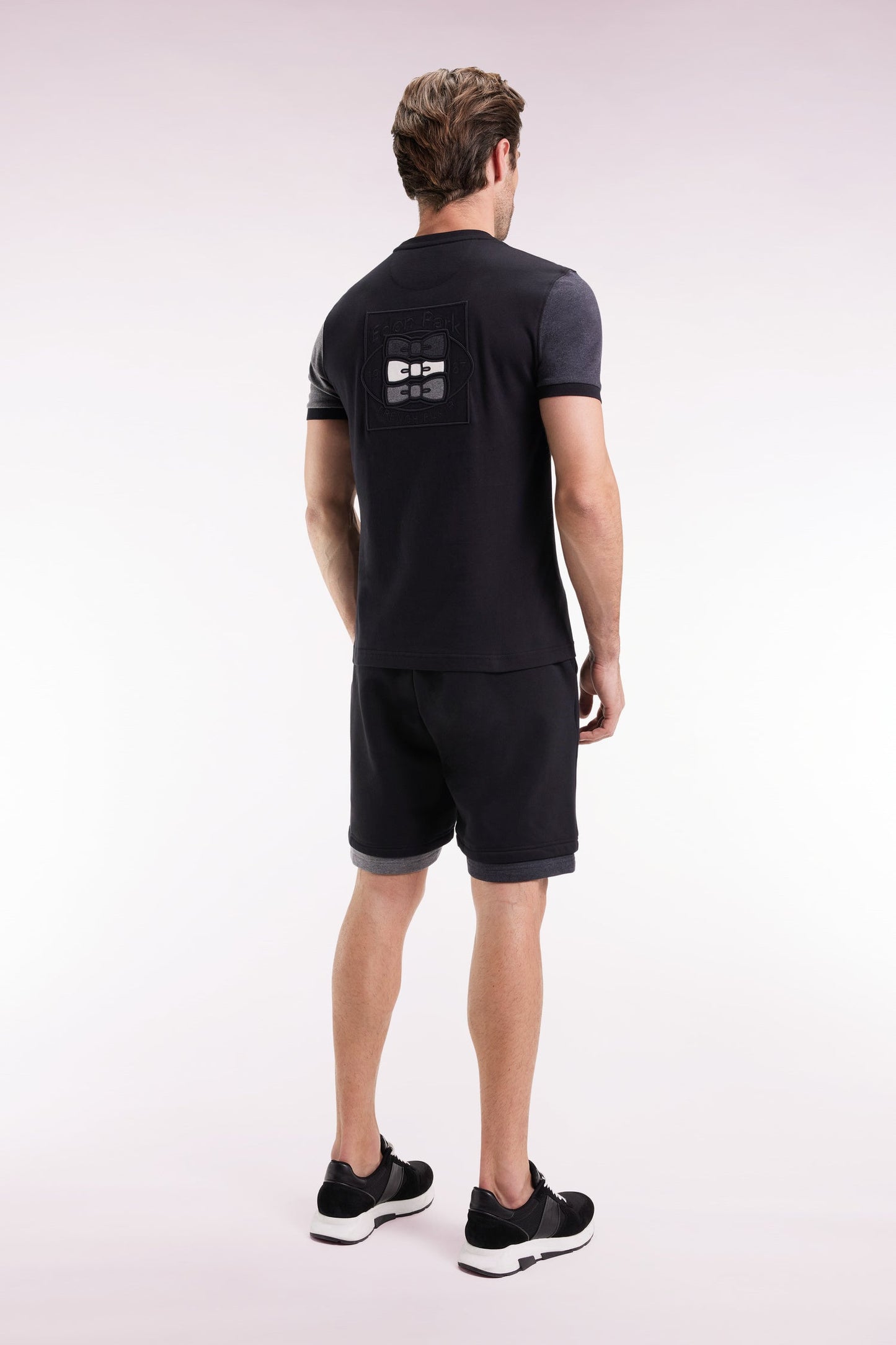 Short en molleton coton noir coupe ample