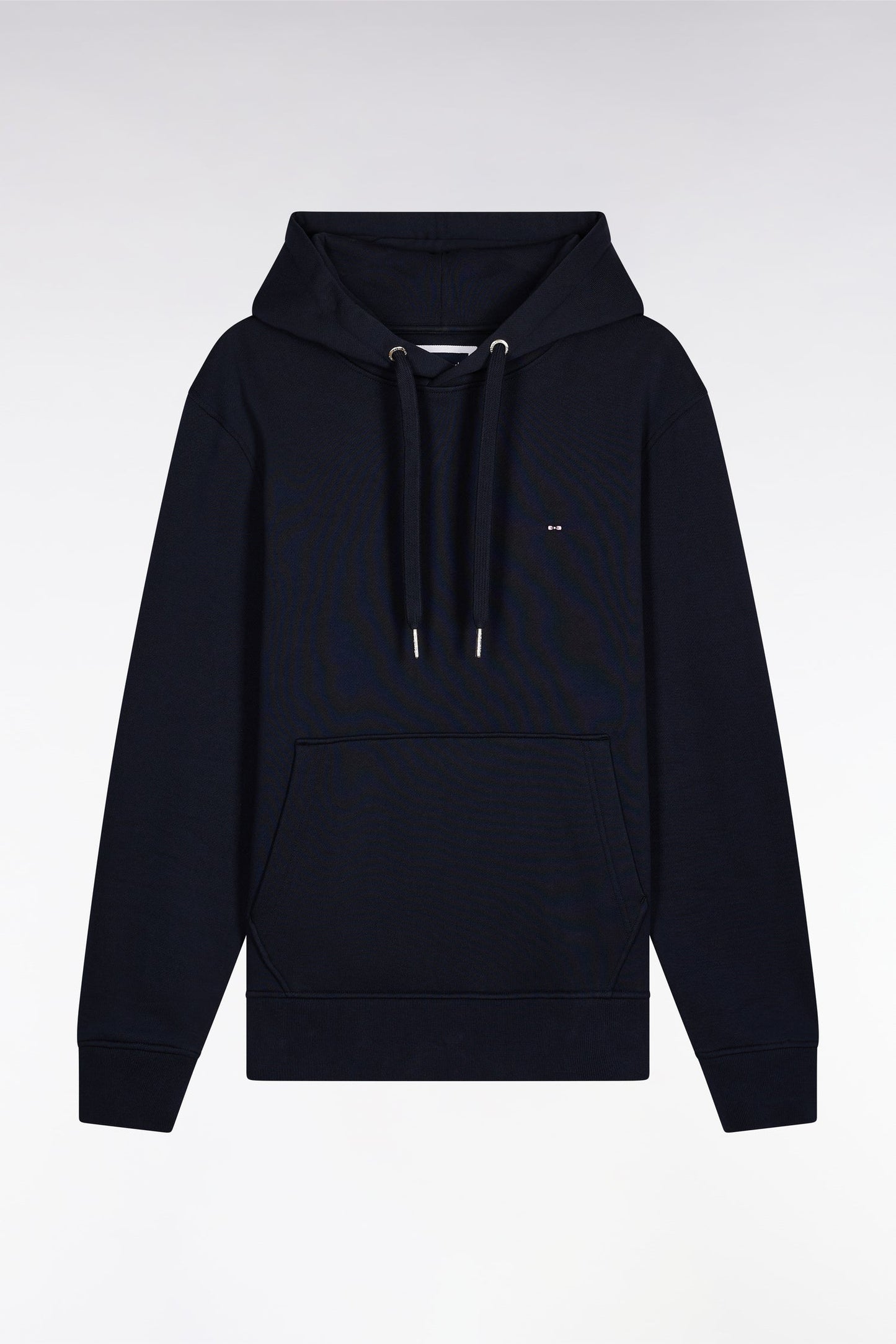 Sweatshirt à capuche en coton marine coupe droite