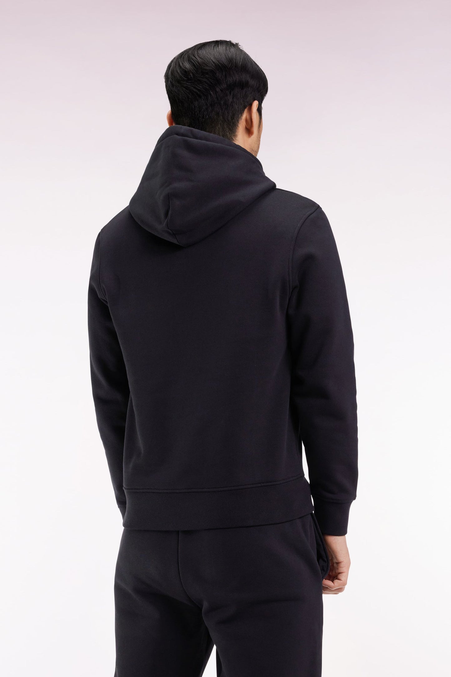 Sweatshirt à capuche en coton noir coupe droite