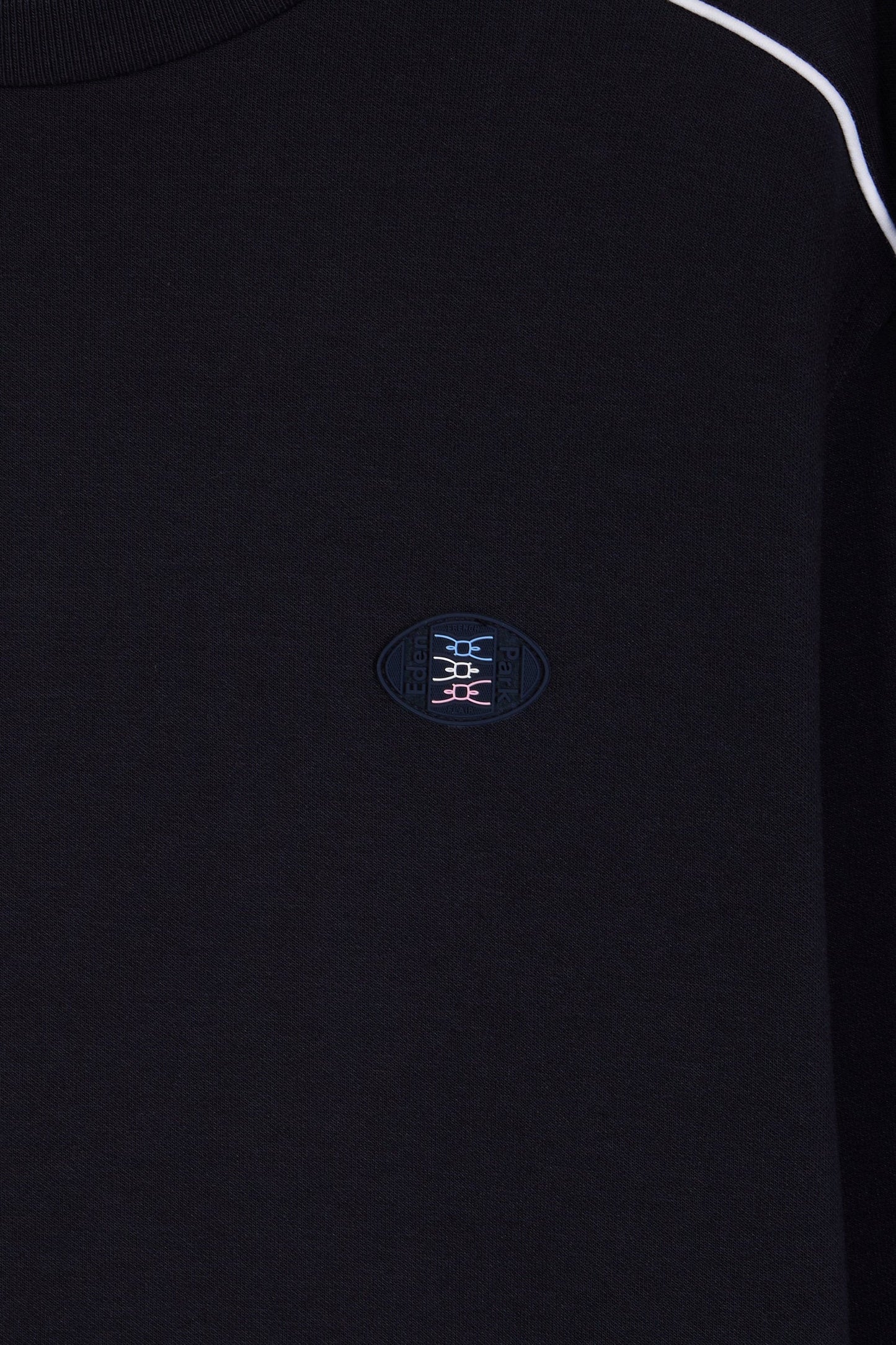 Sweatshirt en molleton marine passepoils colorés