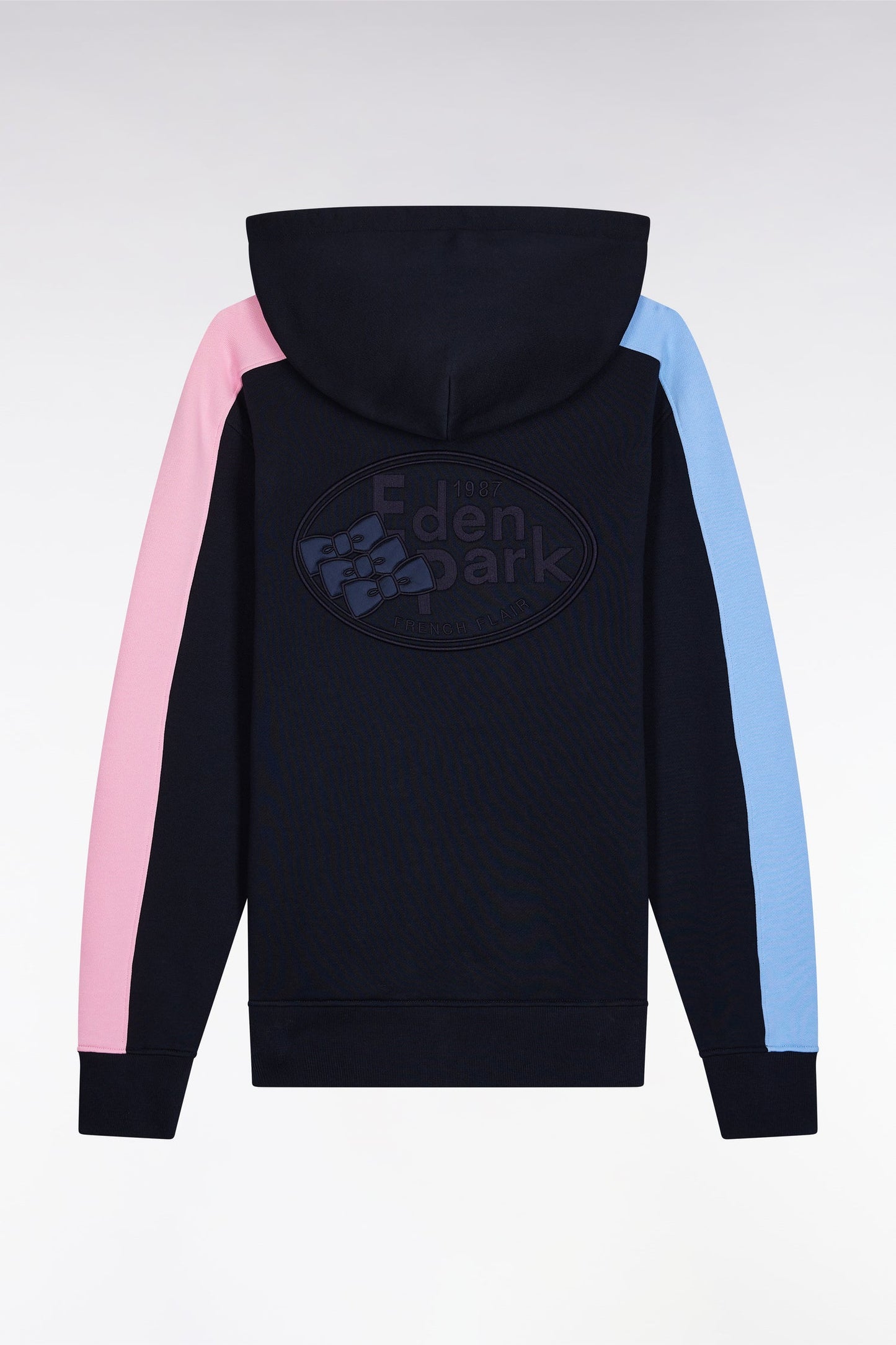 Sweatshirt à capuche zippé en molleton marine