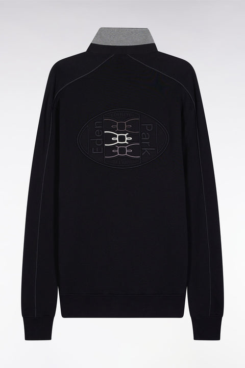 Sweatshirt à col maillot en molleton gratté noir - Image 2