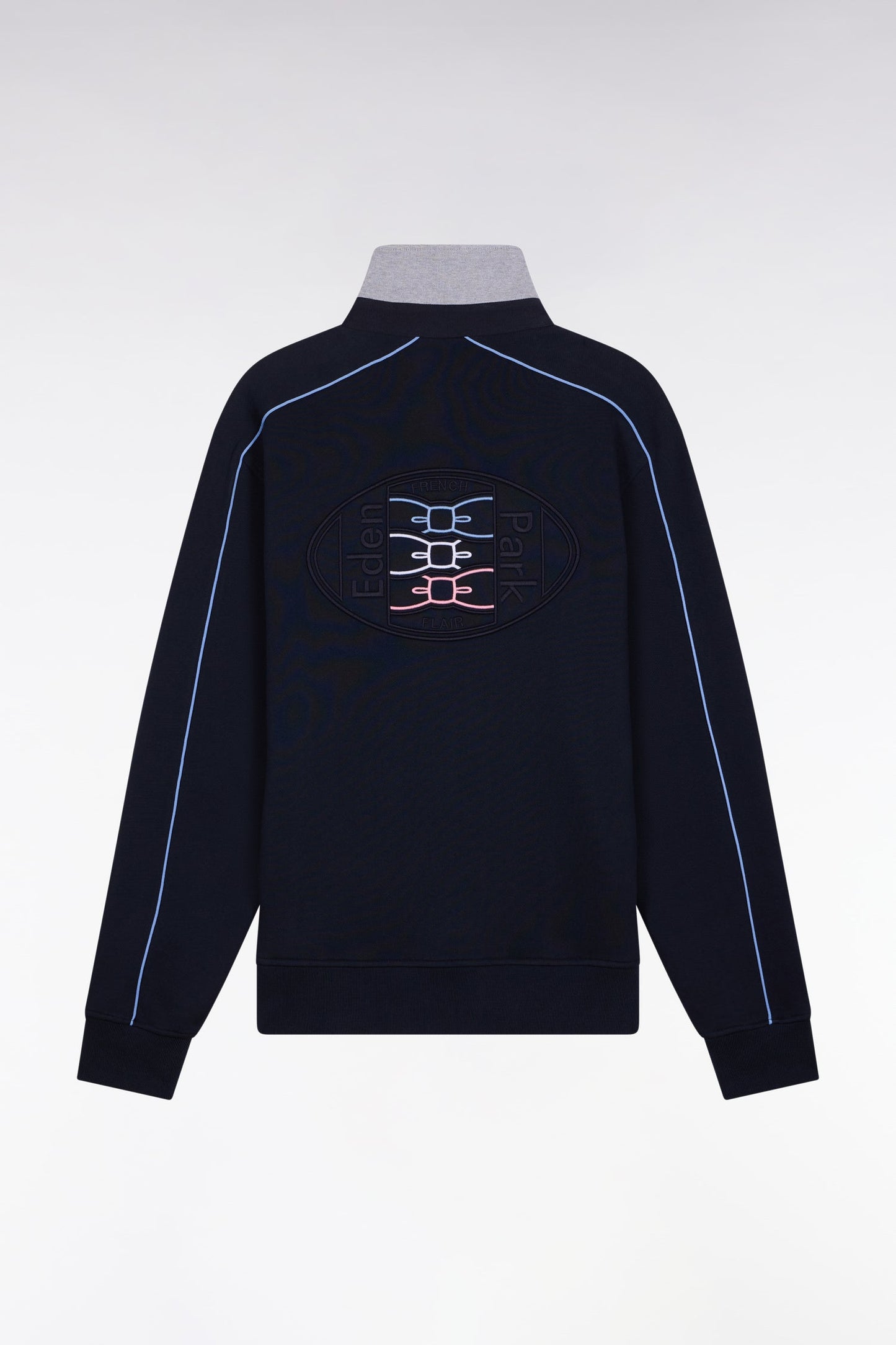 Sweatshirt à col maillot en molleton gratté marine