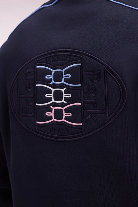 Sweatshirt à col maillot en molleton gratté marine - Image 3