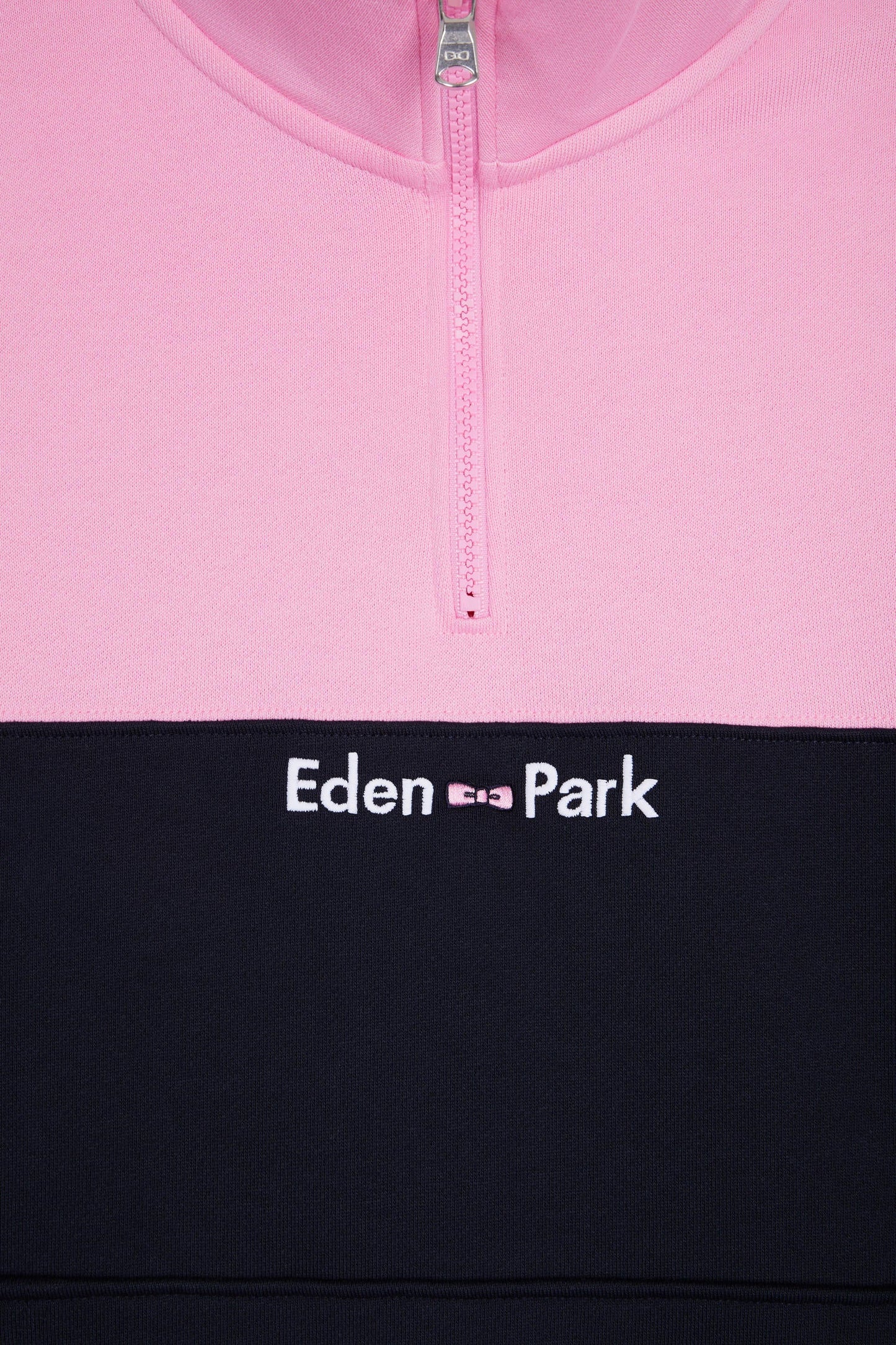 Sweatshirt col camionneur en molleton bicolore rose