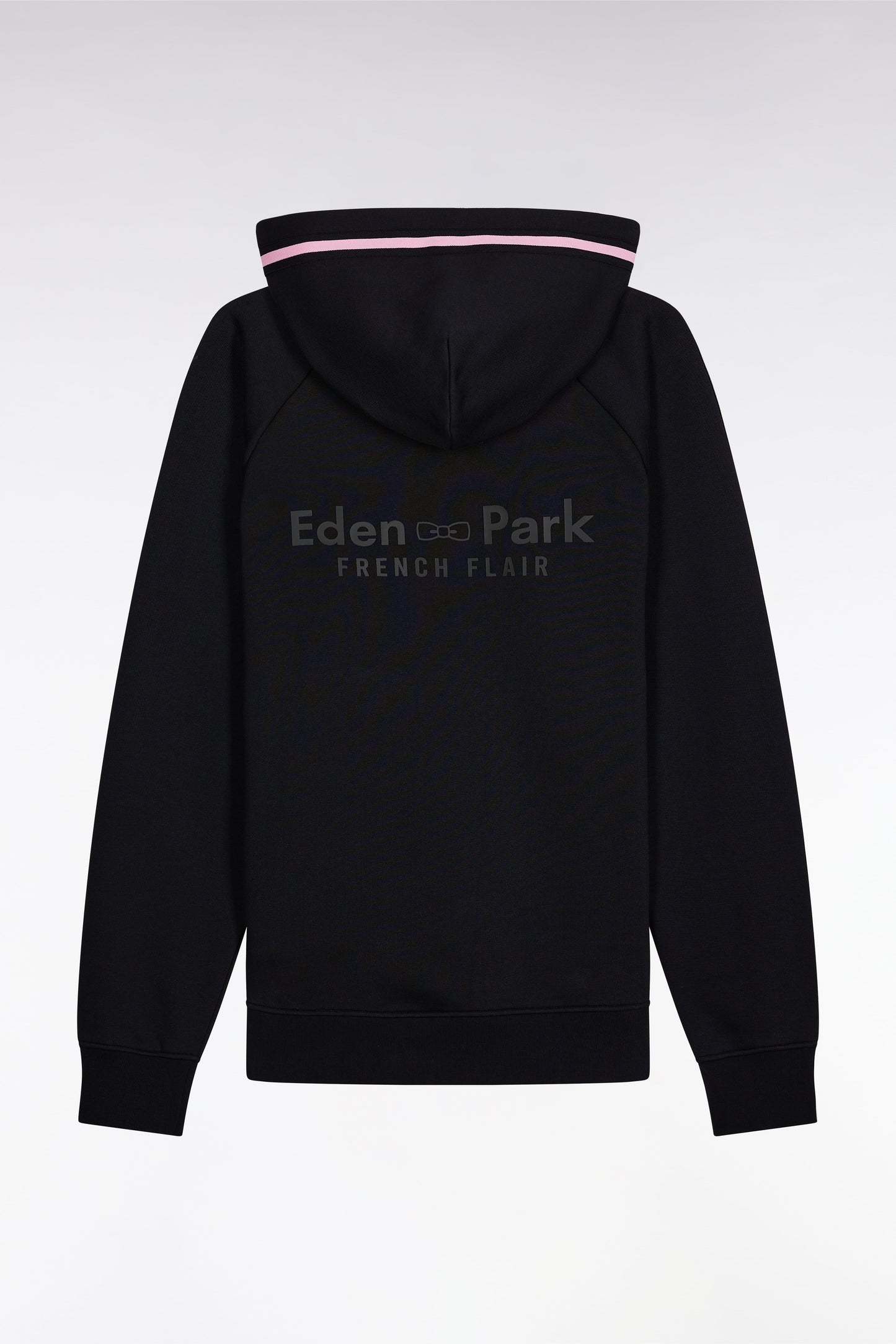 Sweatshirt à capuche en molleton coton mélangé noir coupe Relaxed