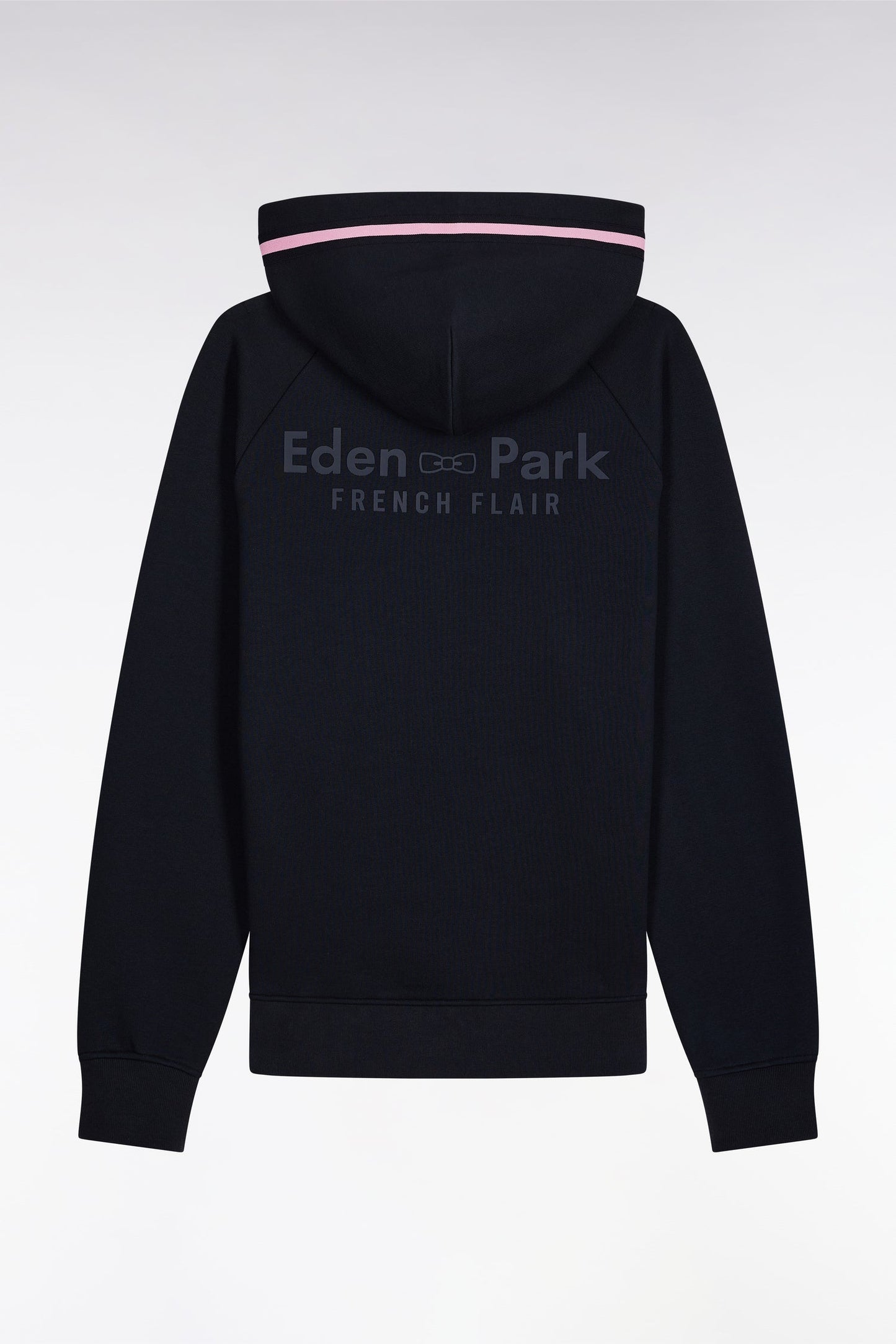 Sweatshirt à capuche en molleton coton mélangé marine coupe Relaxed