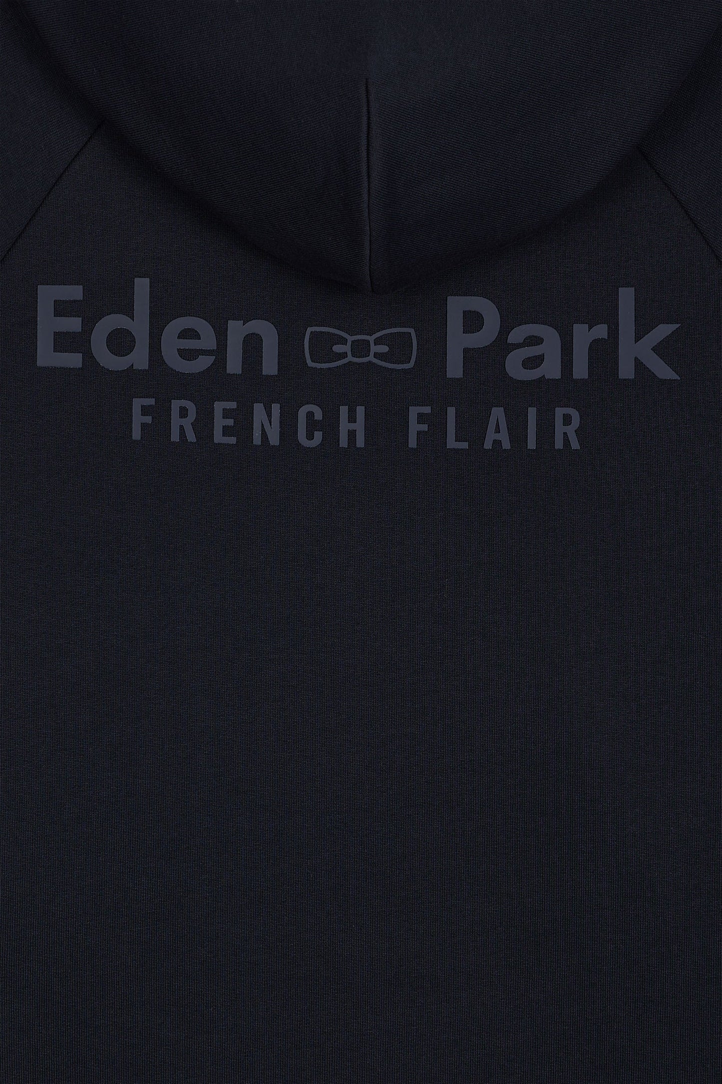 Sweatshirt à capuche en molleton coton mélangé marine coupe Relaxed