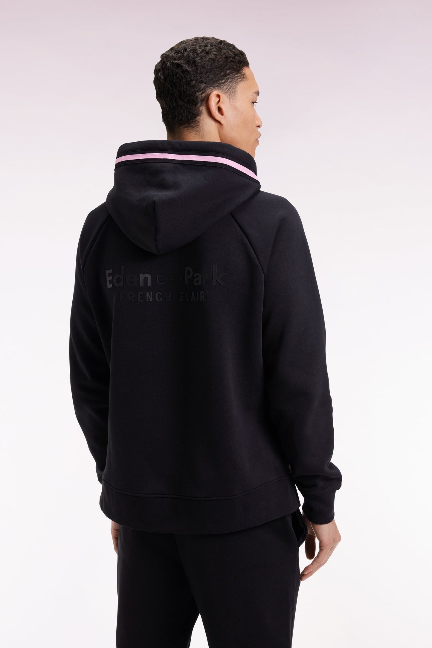 Sweatshirt à capuche en molleton coton mélangé noir coupe Relaxed