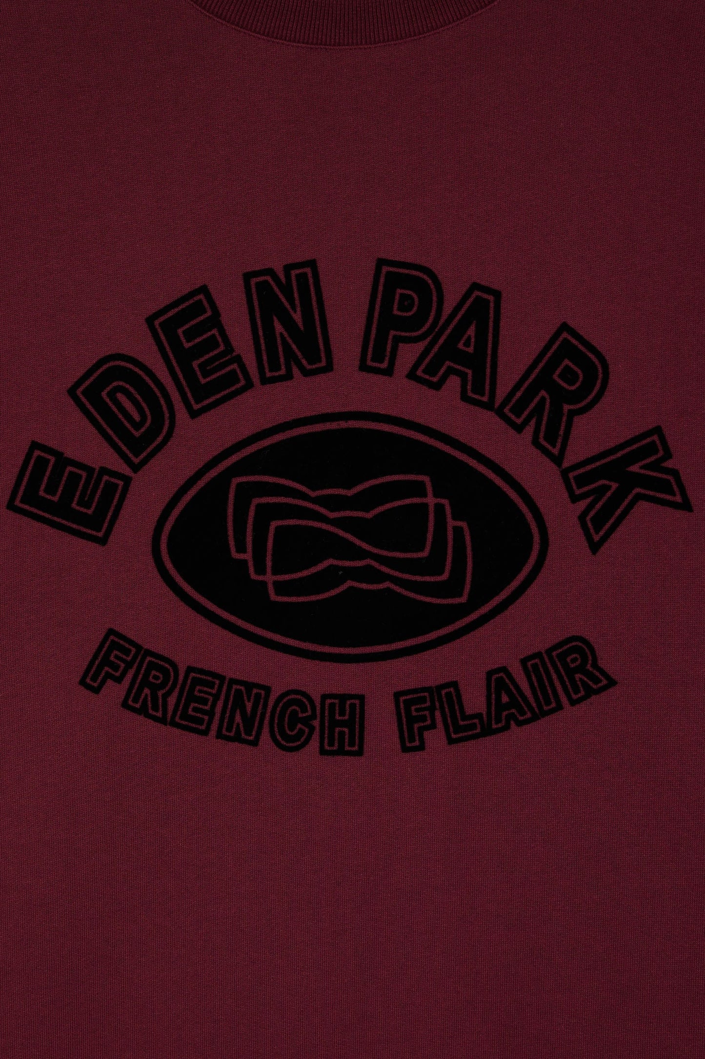 Sweatshirt à col rond en coton mélangé bordeaux coupe Relaxed