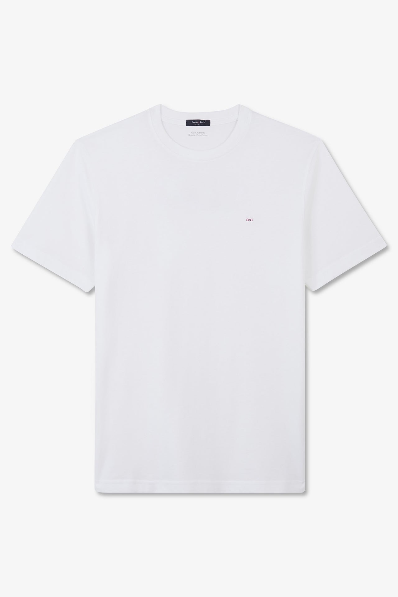 T-shirt manches courtes à col rond en coton Pima écru