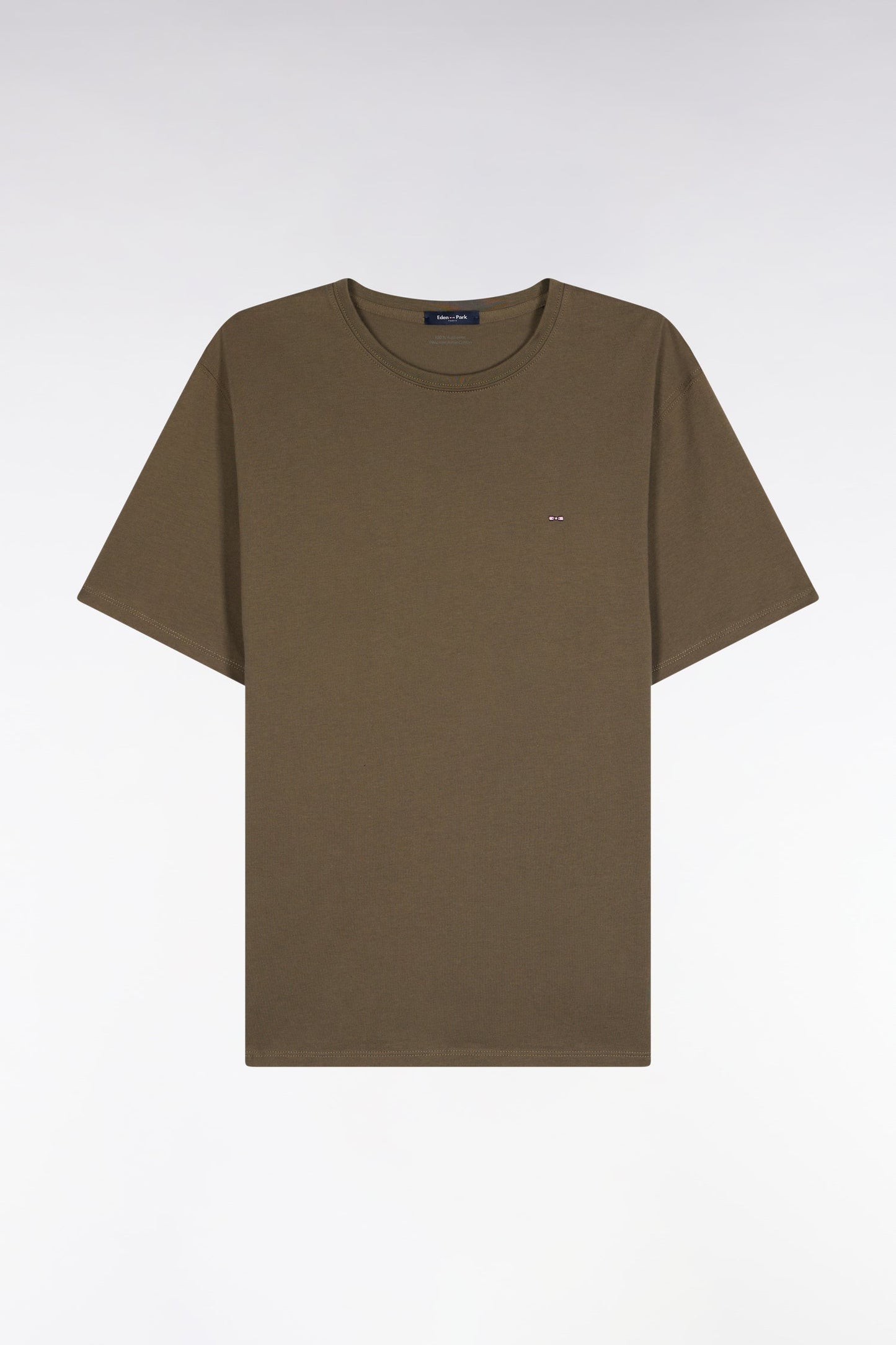T-shirt manches courtes à col rond en coton Pima kaki