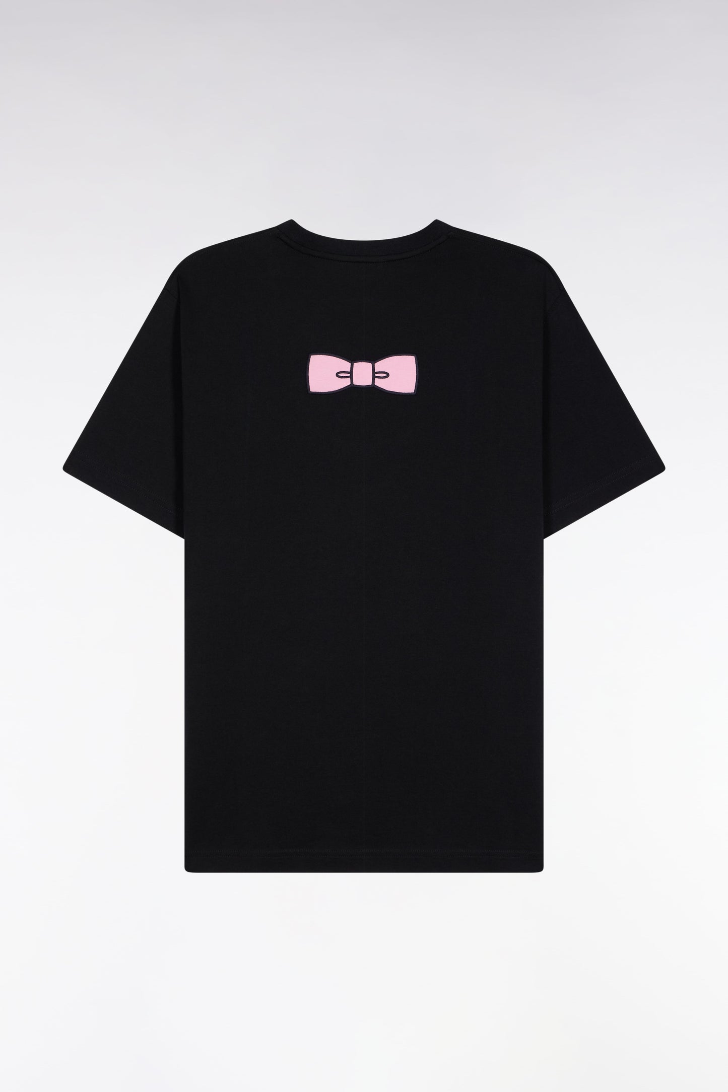 T-shirt à manches courtes broderie dos en coton Pima noir