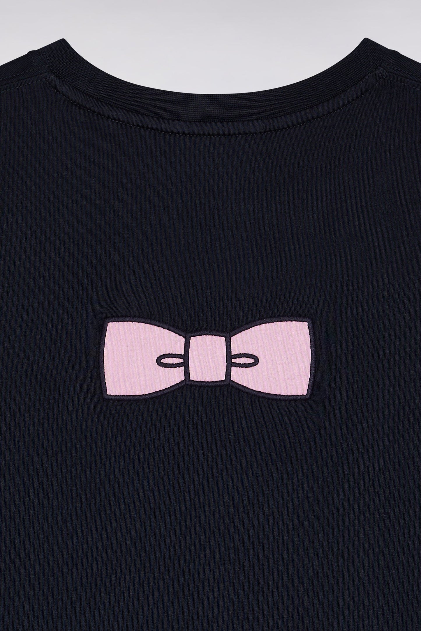 T-shirt à manches courtes broderie dos en coton Pima marine