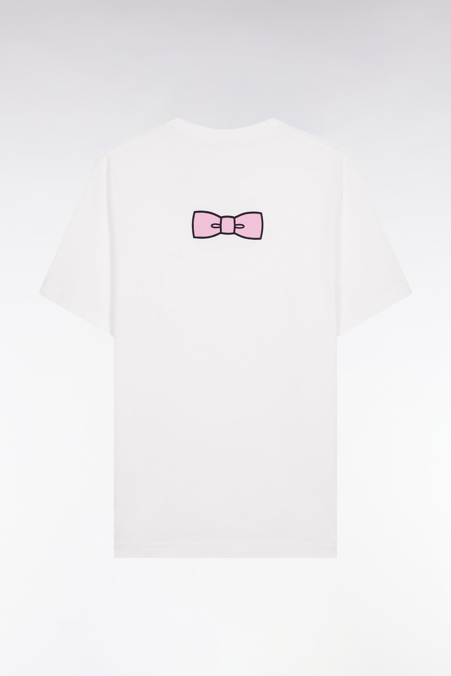 T-shirt à manches courtes broderie dos en coton Pima écru