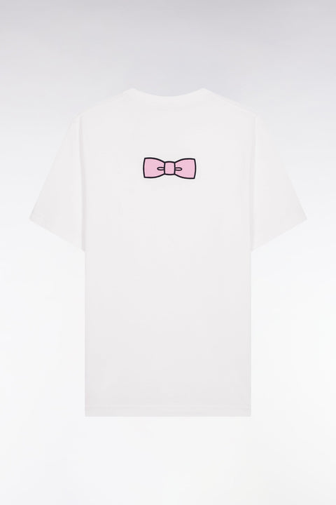 T-shirt à manches courtes broderie dos en coton Pima écru - Image 2