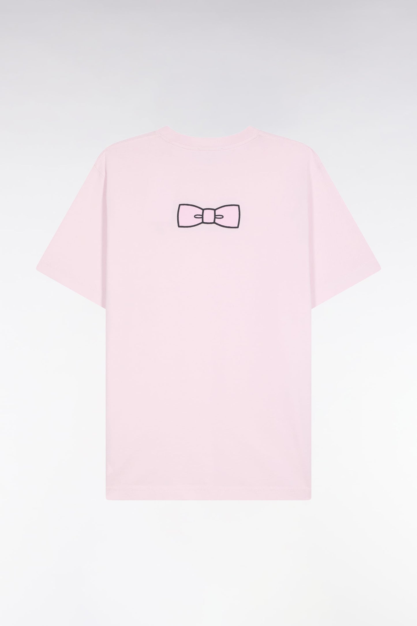 T-shirt à manches courtes broderie dos en coton Pima rose