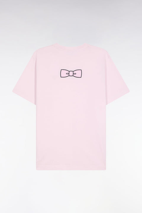 T-shirt à manches courtes broderie dos en coton Pima rose - Image 2