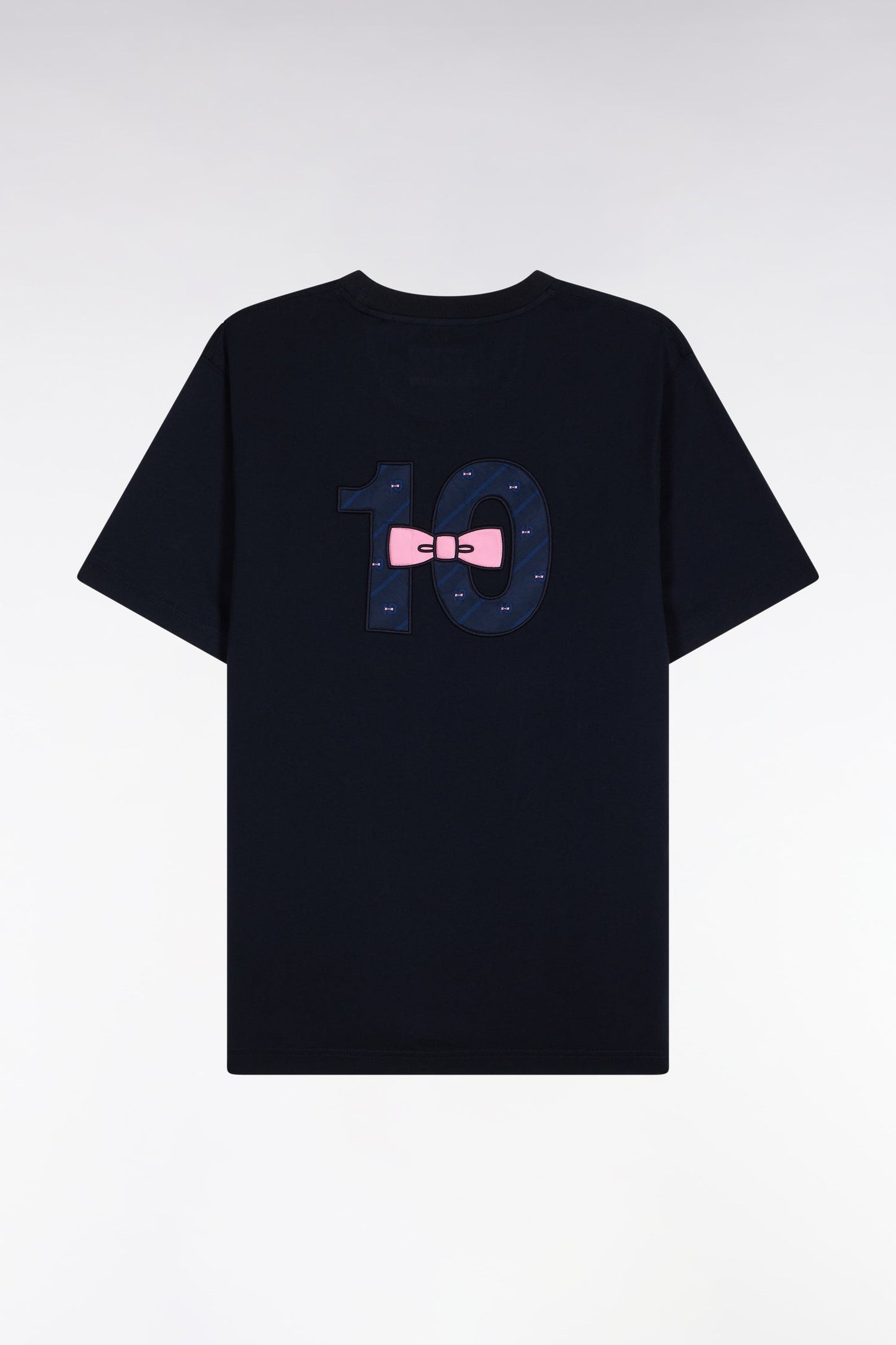 T-shirt à manches courtes dos brodé en coton marine