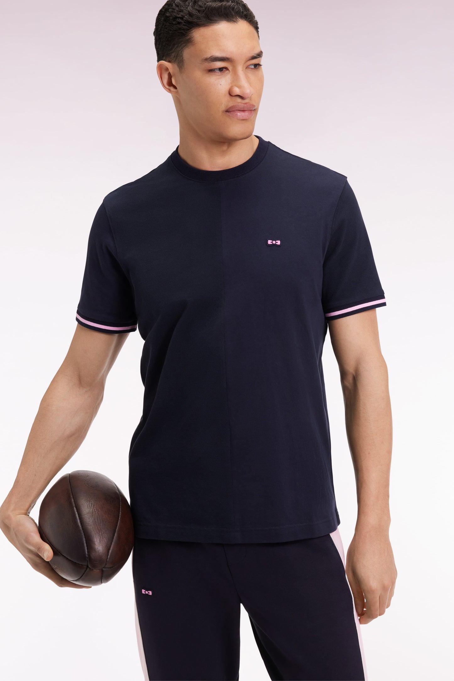 T-shirt à col rond en jersey coton marine coupe Relaxed