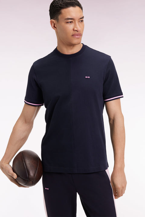 T-shirt à col rond en jersey coton marine coupe Relaxed - Image 3