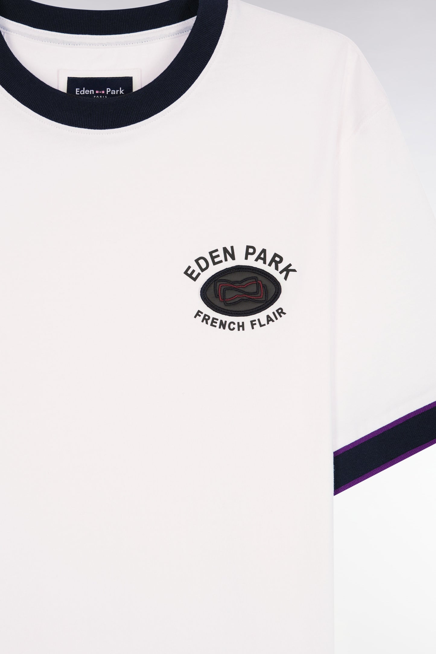 T-shirt à manches courtes en coton blanc Eden Park French Flair