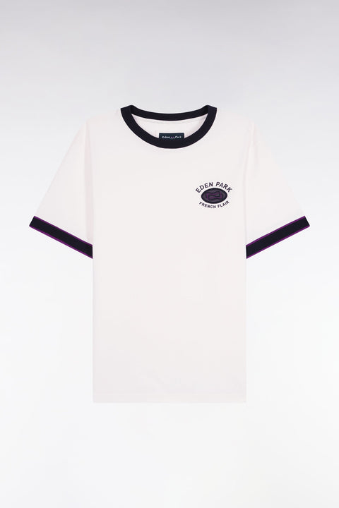 T-shirt à manches courtes en coton blanc Eden Park French Flair - Image 2