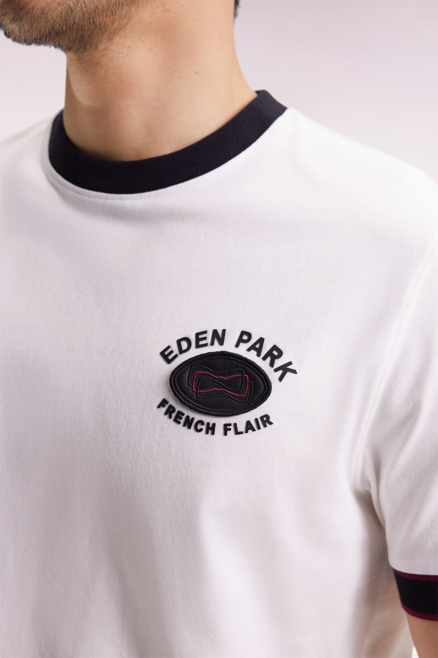 T-shirt à manches courtes en coton blanc Eden Park French Flair