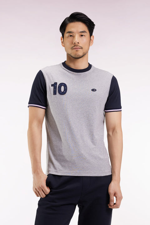 T-shirt à manches courtes en coton gris - Image 1