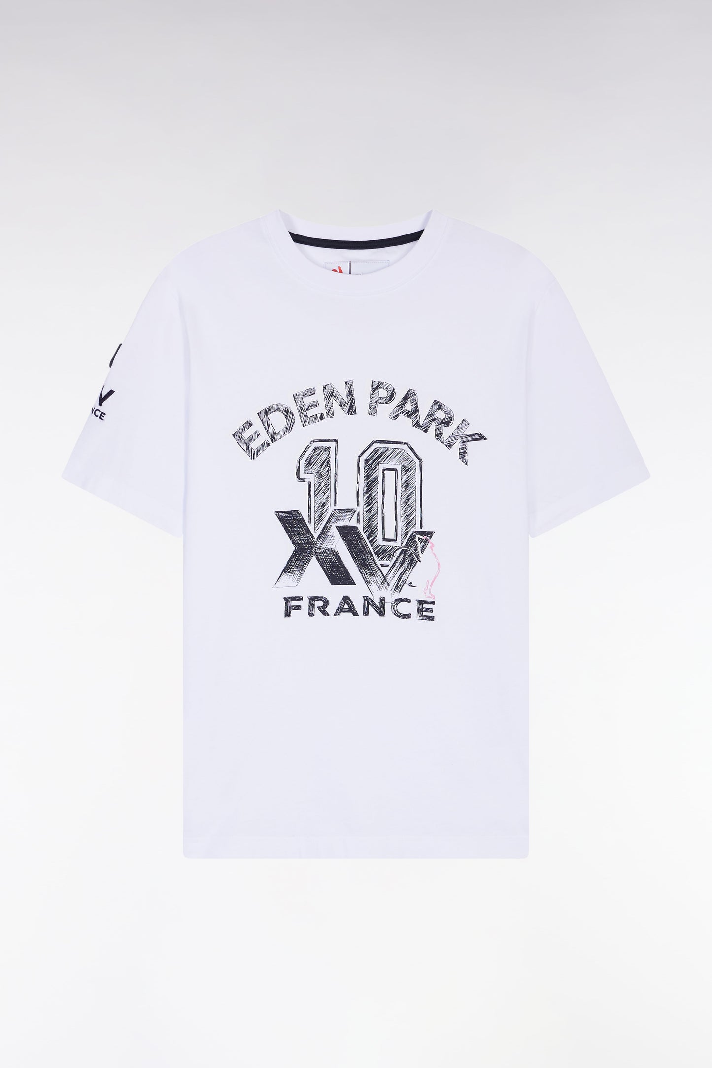 T-shirt à manches courtes blanc sérigraphie XV de France